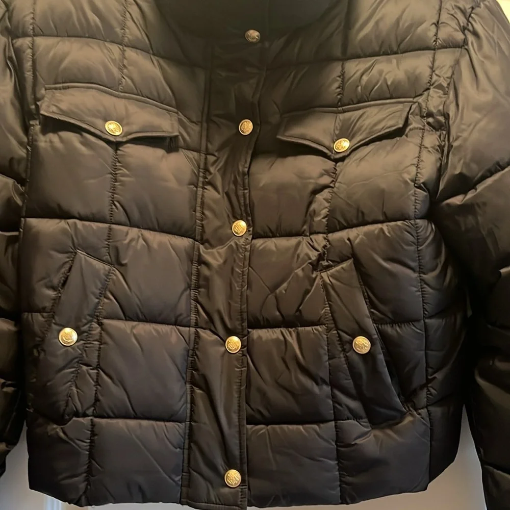 J. Crew black puffer jacket size small - Picture 2 of 3